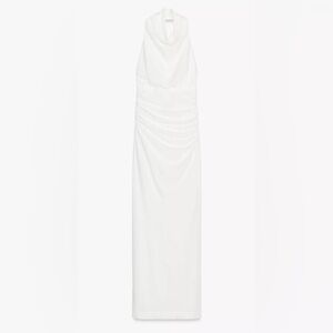 Elegant White Halter Dress